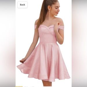 Sweetheart dress. Used only once. Size 2 Light pink with silver sparkles.